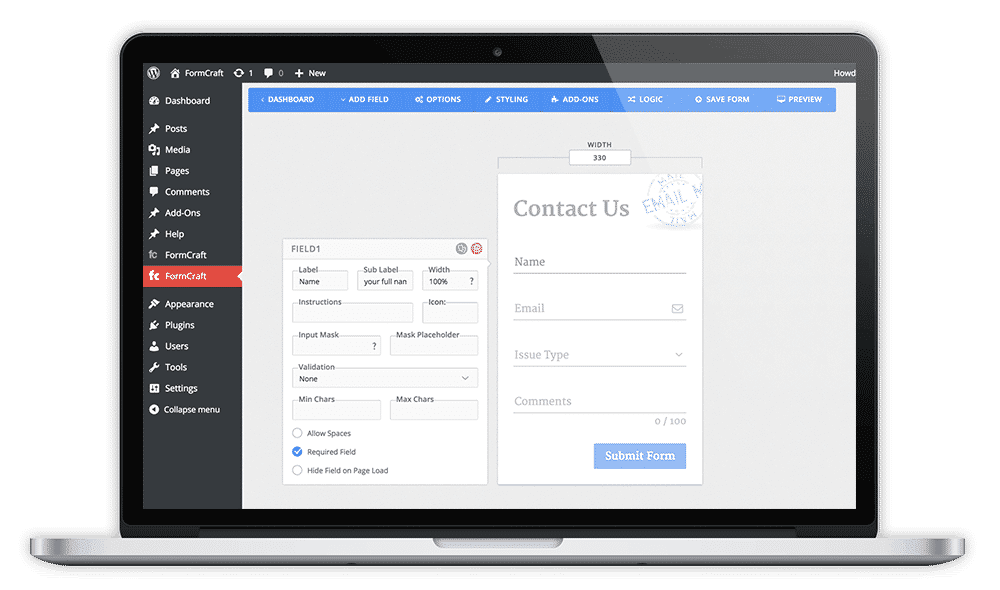 wordpress formcraft