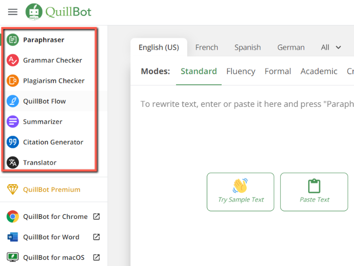 QuillBot - AI tools