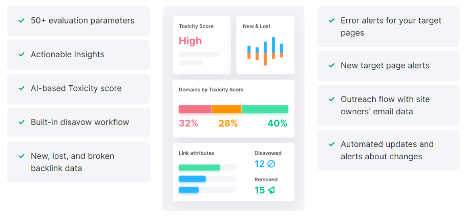 Semrush review example: Features Of The Semrush Backlink Audit Tool