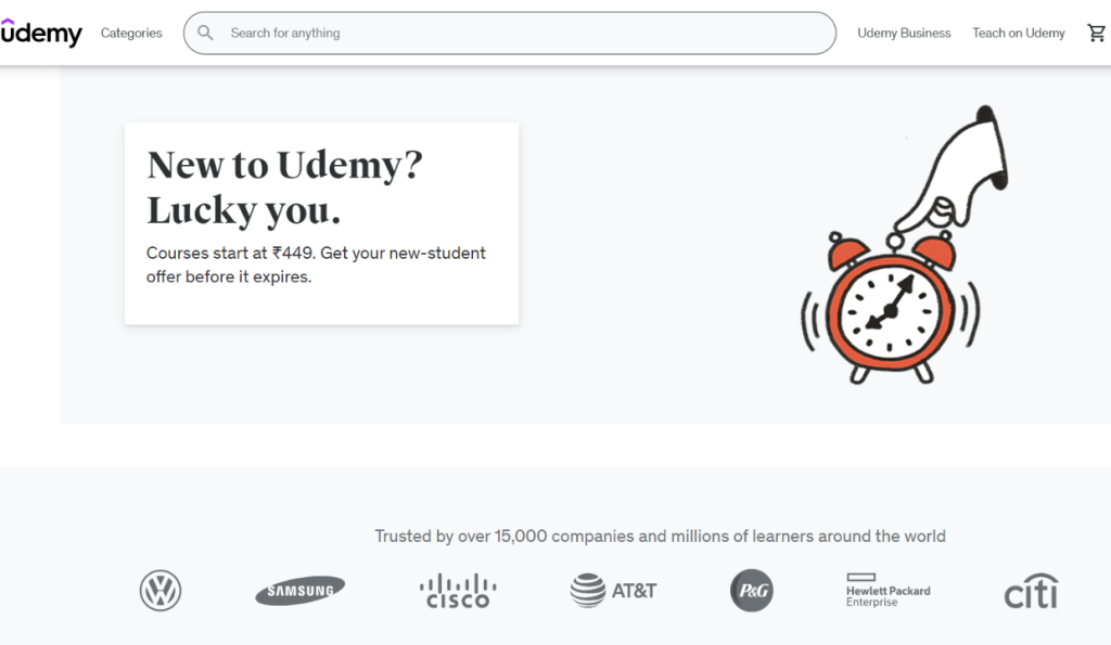 Udemy dashboard