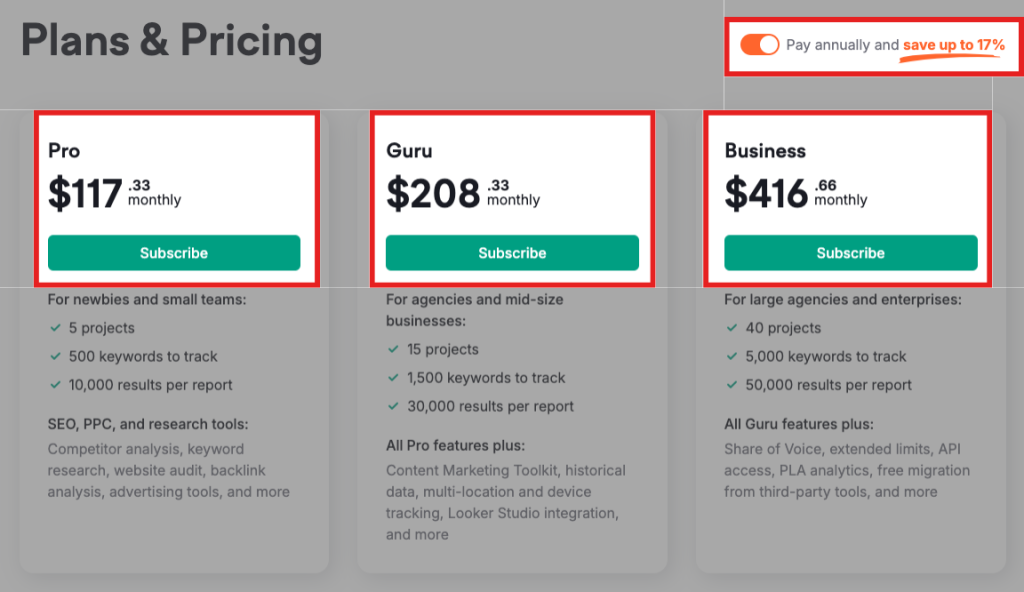 Use semrush coupon & discount to get 17% OFF on its Pro, Guru, and Business annual plans