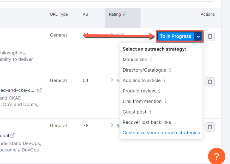 On the right side, you will find the term 'To In Progress'. Click it or click the arrow to see the options. Like, for what purpose do you want to send the mail? Options are shown in the image.