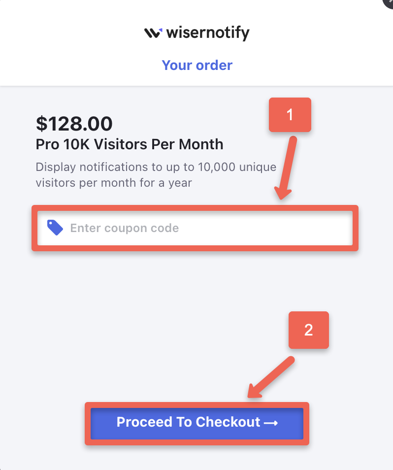 Enter the coupon