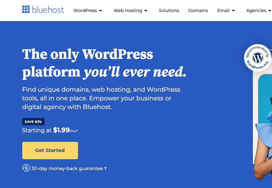 Bluehost login page