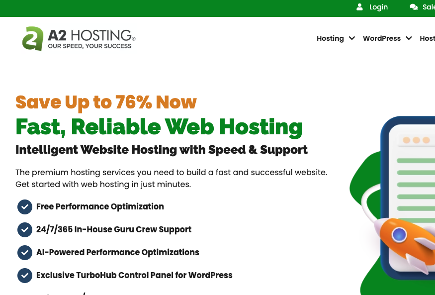A2 hosting login page