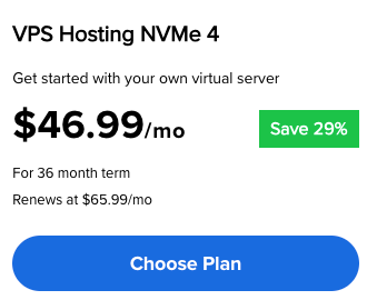 Get 29% discount on Bluehost VPS Hosting NVMe 4