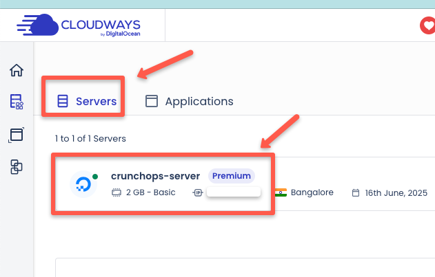 select the server