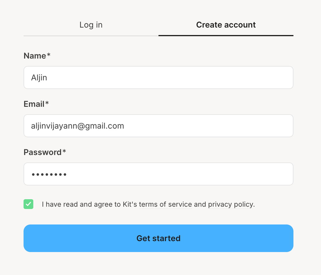 User have to create account or if they have account, login with credentials