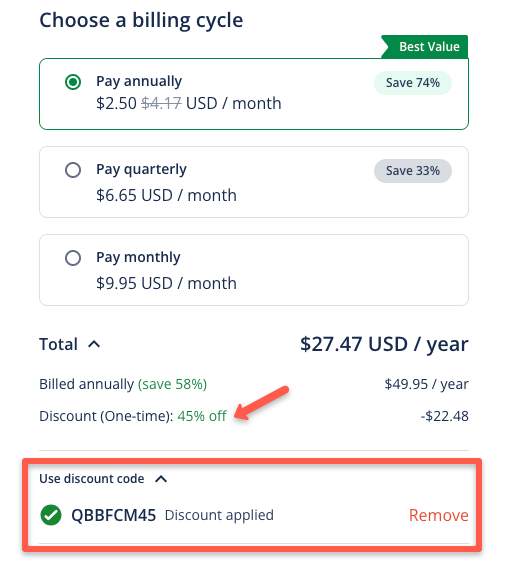 Enter coupon code to get 45% discount