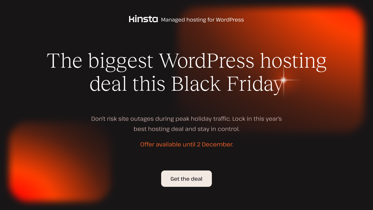 Kinsta Black Friday Deal