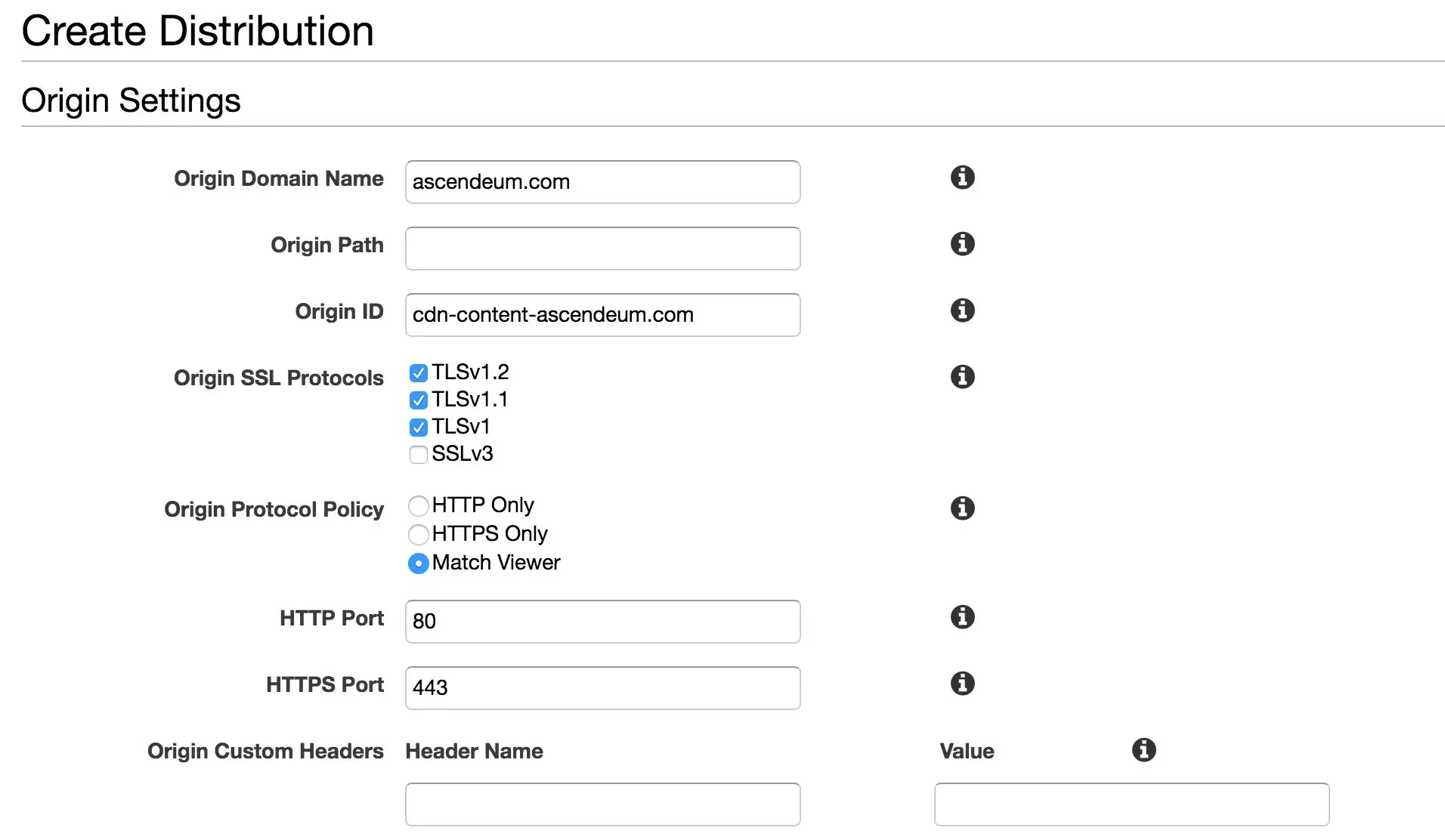 cloudfront origin settings for drupal