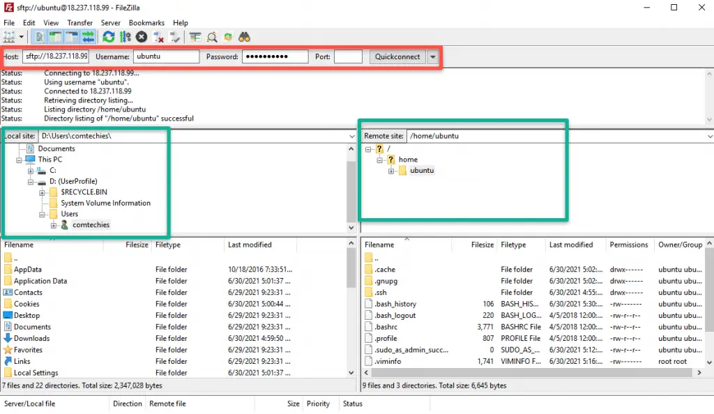 Transfer files from windows to Linux using FTP