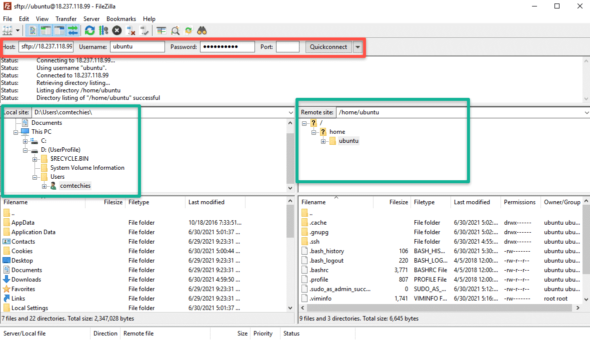 transfer files using filezilla command line