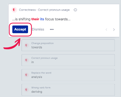 Grammarly: How to Accept and Edit Mistakes - An Example