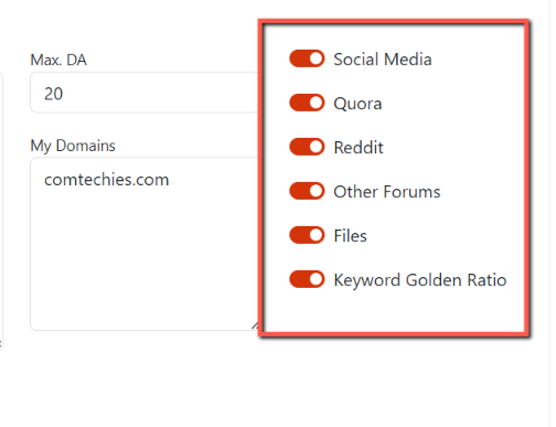 Rankatom review: keyword research setting features