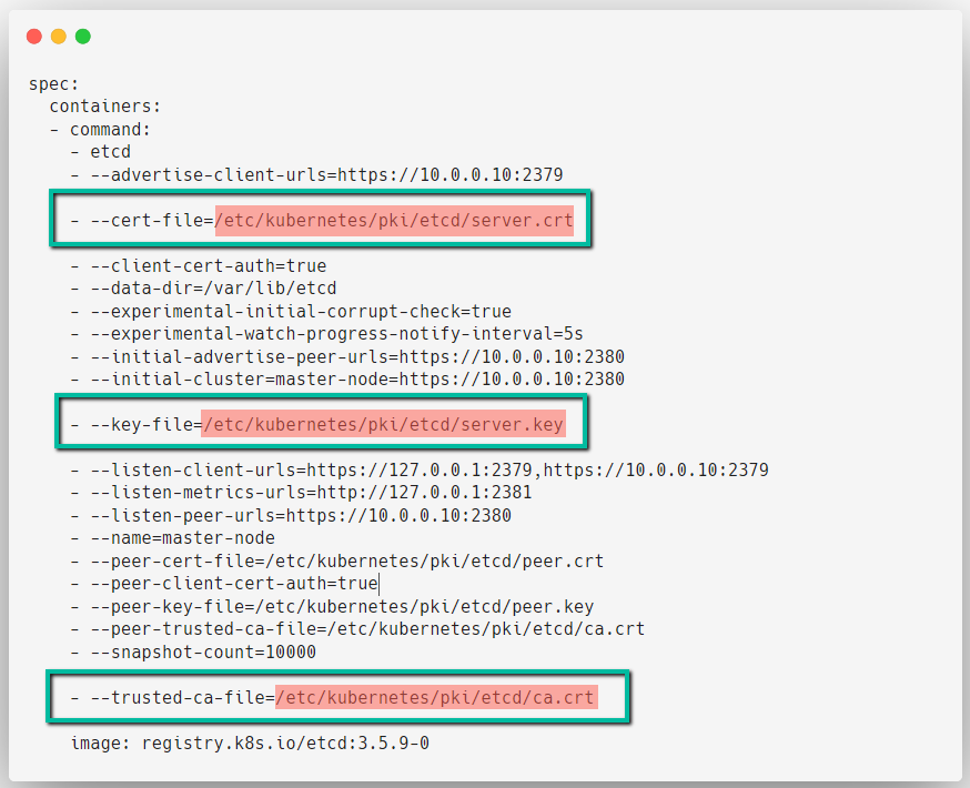 ETCD backup: etcd manifest