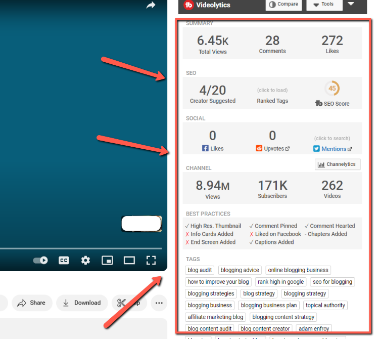 tubebuddy review : TubeBuddy Chrome extension. You can see your competitor's video or other videos to learn about their YouTube SEO.
