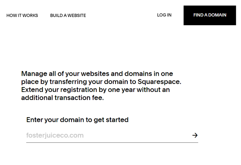 Squarespace review: Transfer a domain in squarespace page
