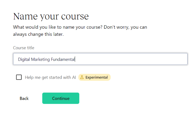 Teachable review: name your course 